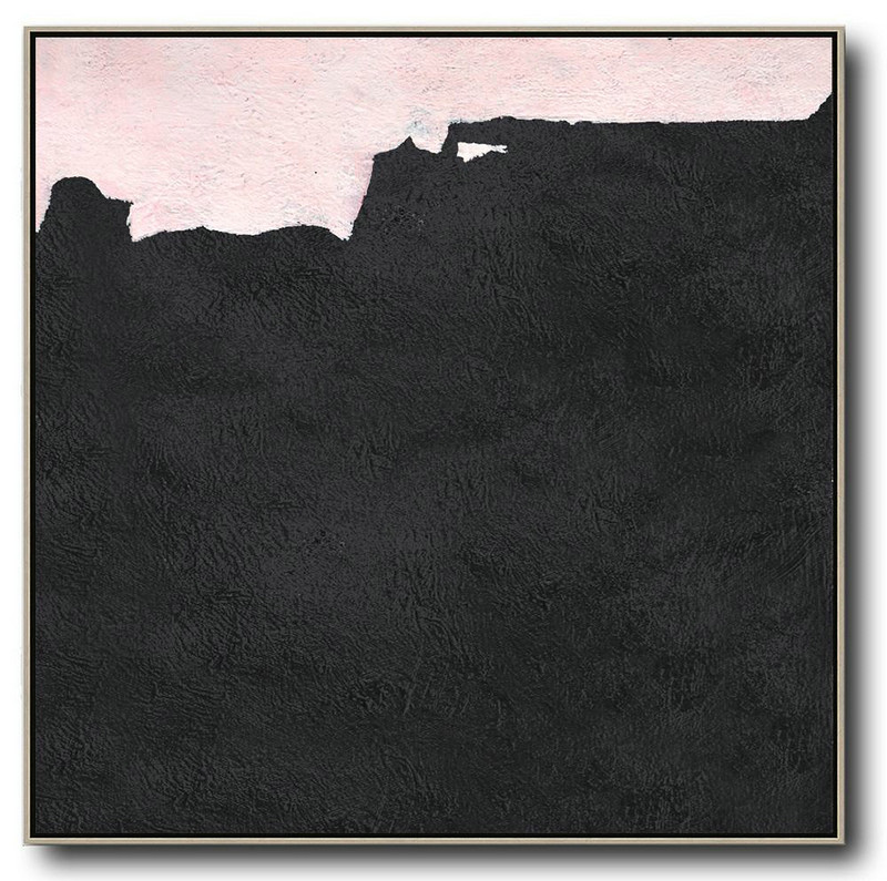Extra Large Abstract Painting On Canvas,Hand-Painted Oversized Minimal Black And White Painting,Contemporary Wall Art